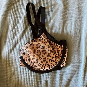 CUUP Leopard Print Plunge Mesh Bra